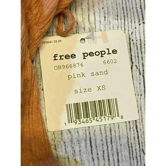 Free People Women's Beach Bound Tank Top XS  Orange Pink Sand Boho Feminine Sexy - Picture 6 of 10